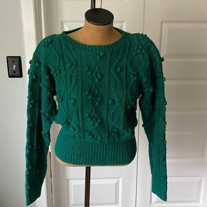Vintage Calliope Sport St. Patricks green cotton Pom Pom sweater size medium